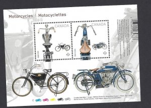 Canada #2646 MNH SS, Motorcycles, issued 2013