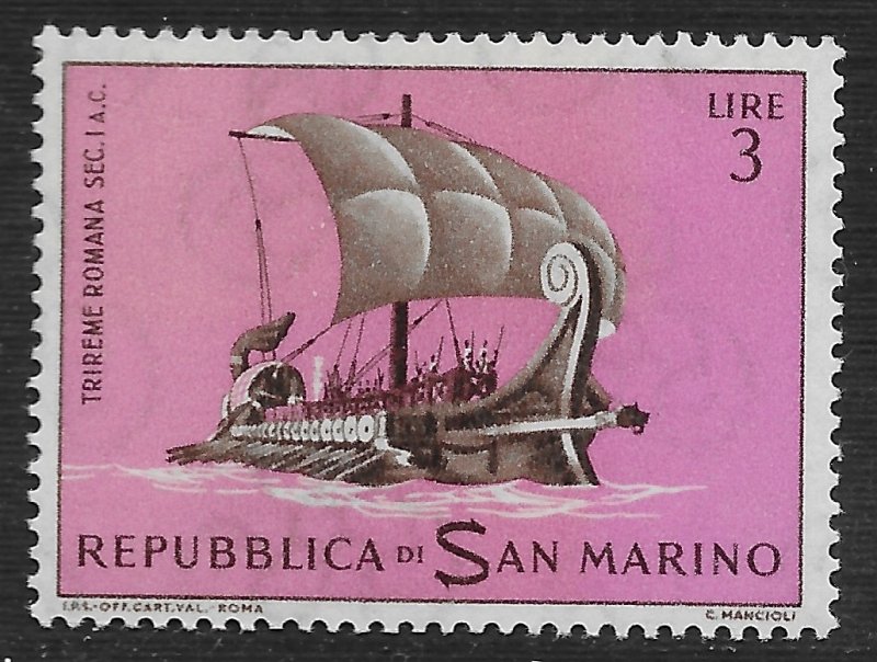 San Marino #542 3l Ancient Ships - Roman Galley ~ MNH