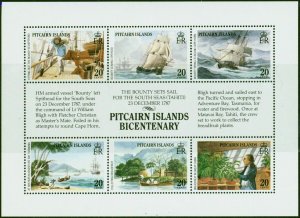 Pitcairn Islands 1989 Bicentenary Mini Sheet Set of 6 SG335-340 V.F MNH