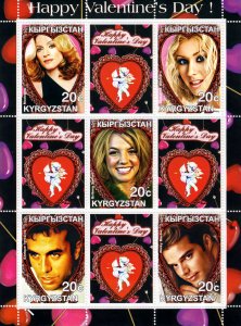 Kyrgyzstan 2001 Happy Valentine's Day Madonna/Enrique Iglesias Sheetlet (9)