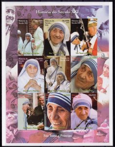 Sao Tome and Principe 2004 MOTHER TERESA-DIANA-POPE JOHN PAUL II Shlt.IMPERF MNH