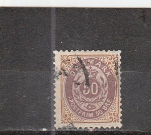 Denmark  Scott#  51  Used  (1897 Numeral of Value)