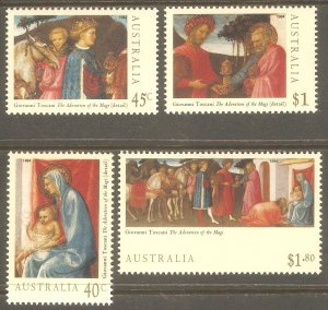 AUSTRALIA Sc# 1392 - 1395 MNH FVF Set4 Adoration of Magi Giovanni Toscani  Art