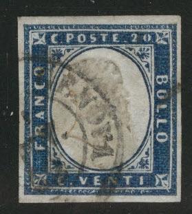 Sardinia Scott 12a Used 1862 blue victor emanuel CV$18