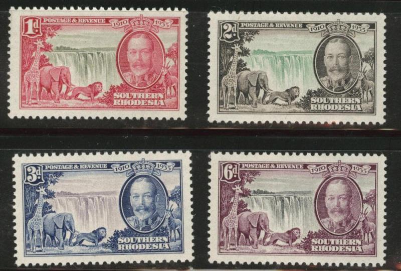 Southern Rhodesia Scott 33-36 MNH**  1935 silver jubilee set CV$42.50