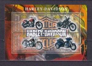 Ivory Coast 2013 Harley Davidson Motorcycle S/Sheet MNH