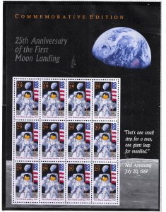 US # 2841 1994 MOON LANDING SHEET OF 12 29C- MINT NEVER HINGED