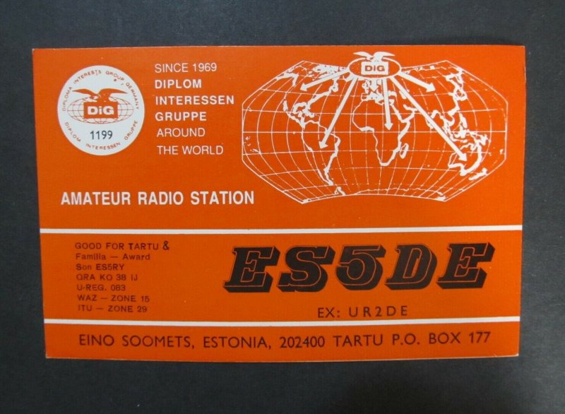 6129 Amateur Radio QSL Card Tartu Estonia