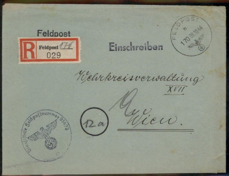 3rd Reich Germany WWII Signals Company Greece Feldpost Cover G97972