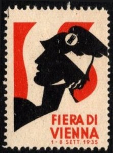 1935 Italy Poster Stamp Vienna Austria Fair From 1 To 8 September