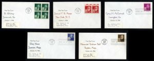 # 889 to 893 First Day Covers with Nix cachet dated 1940