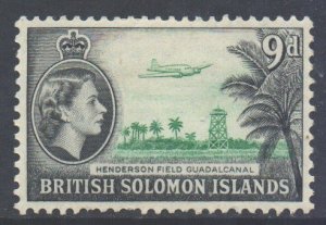 BSI Solomon Islands Scott 98 - SG90a, 1956 Elizabeth II 9d MH*