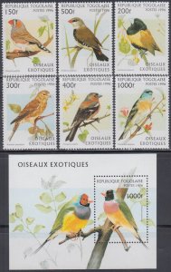 TOGO Sc # 1784-9A CPL MNH  SET + S/S - BIRDS