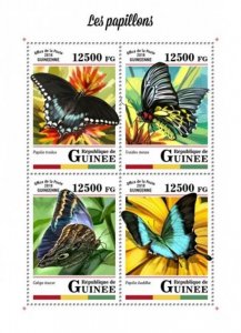 Guinea - 2018 Butterflies on Stamps - 4 Stamp Sheet - GU18114a