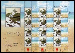 ISRAEL M.GORBAN MOUNTAIN SNOW  PAINTING  PERSONALIZED SHEET AUTOGRAPHED