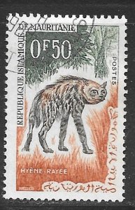 Mauritania 134: 50c Striped Hyena (Hyaena hyaena), used, F-VF