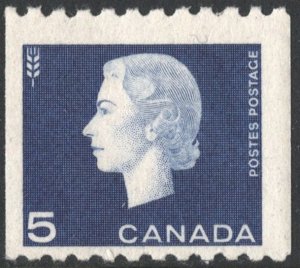 Canada SC#409 5¢ Queen Elizabeth II: Cameo Issue Coil Single (1963) MLH