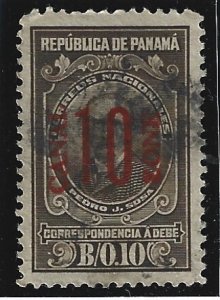 Canal Zone Scott #J9B Used 10c Postage Due Surcharged 2019 CV $5.00