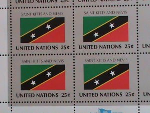 ​UNITED NATION-1989 SC#566-9- U. N. FLAGS SERIES MNH FULL SHEET- VERY FINE