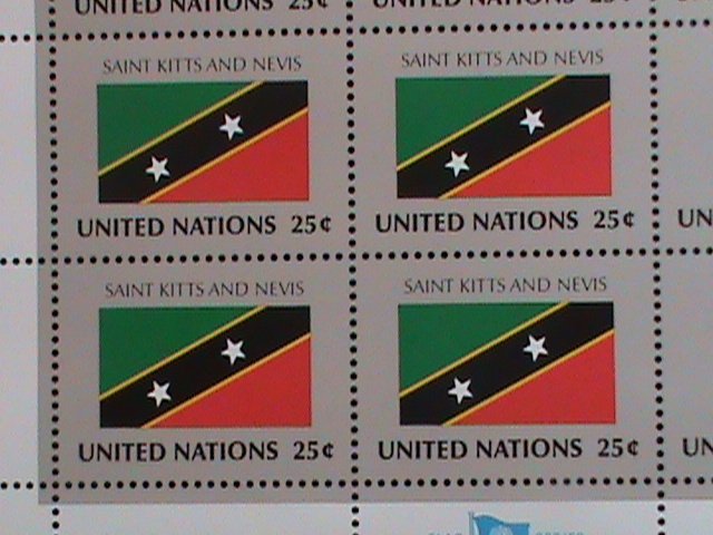 ​UNITED NATION-1989 SC#566-9- U. N. FLAGS SERIES MNH FULL SHEET- VERY FINE