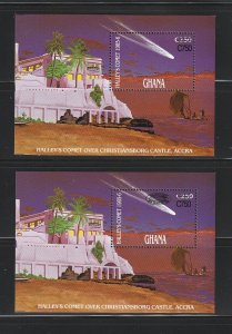 Ghana 1131-1131a Souvenir Sheets MNH Halley's Comet