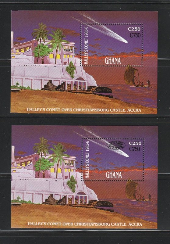 Ghana 1131-1131a Souvenir Sheets MNH Halley's Comet