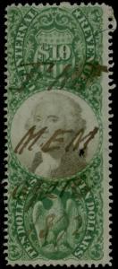 #R149 FINE USED $10.00 GREEN & BLACK US INTERNAL REV. CV $350.00 BP9033