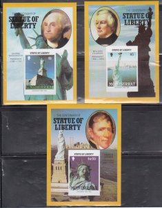 Montserrat 636-8 Statue of Liberty and Presidents Mint NH