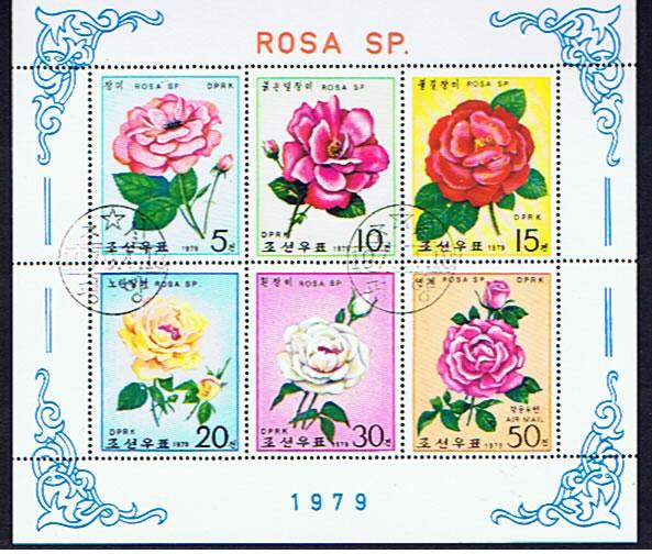 DPR KOREA 1979 ROSES SHEETLET OF 6