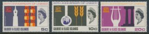 Gilbert & Ellice Islands 1966 SG 129-131 Sc 129-131 UNESCO 20th Anniversary MNH