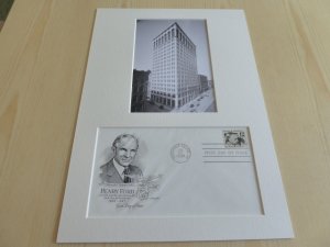 Henry Ford photograph and 1968 USA FDC mount matte size A4