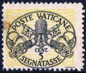 Vatican City SC#J7 5c Papal Coat of Arms: Postage Due (1945) MNH/Tone