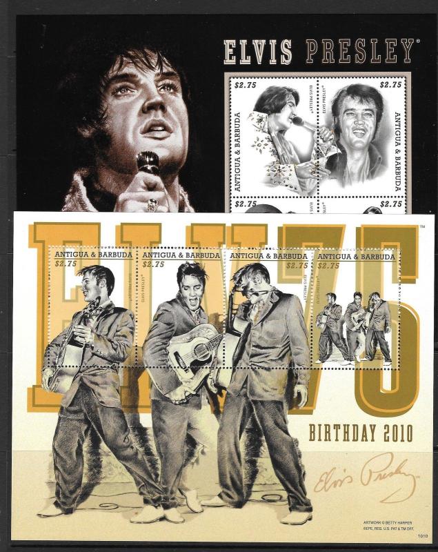 ANTIGUA SGMS4299/4300 2010  ELVIS PRESLEY MNH 