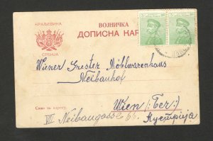 SERBIA TO AUSTRIA-TRAVELED MILITARY POSTCARD