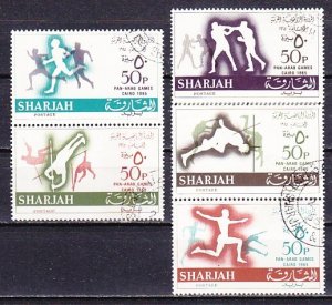 Sharjah, Mi cat. 193-197 A. Pan-Arab Games. Canceled. ^
