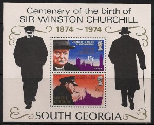 South Georgia Stamp 40a  - Churchill birth centenary