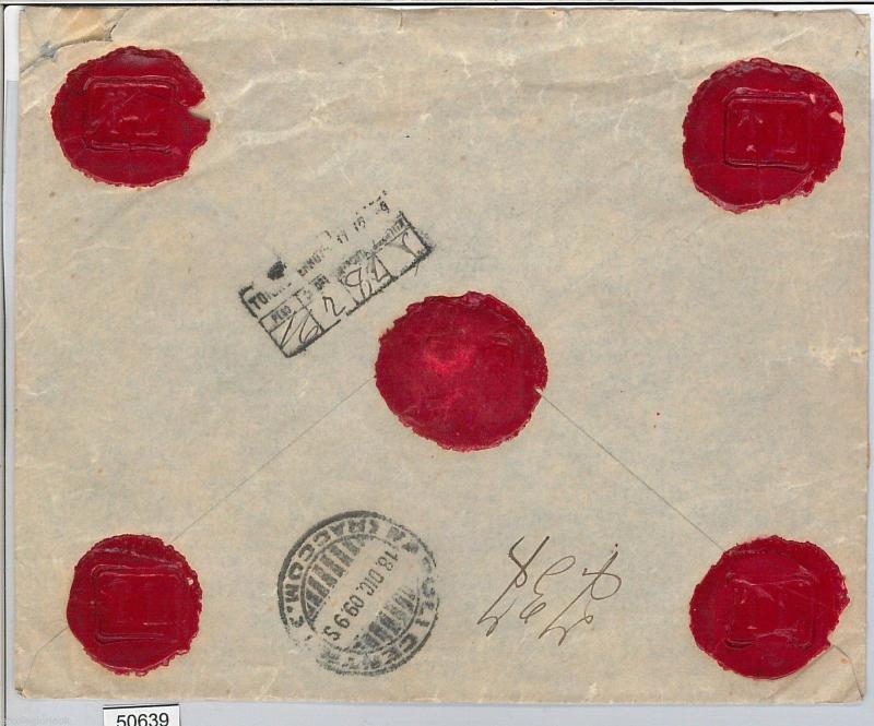 FRANCE -  POSTAL HISTORY - REGISTERED COVER  to ITALY 1909