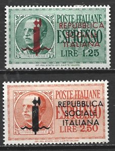 COLLECTION LOT 21353 ITALIAN SOCIAL REPUBLIC #GNE1-2 MH STAMPS 1944 CV+$182