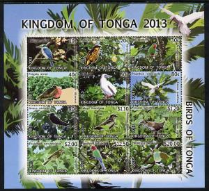 Tonga 2013 Birds #2 definitive perf sheetlet containing s...