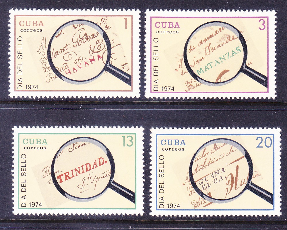 Cuba 188891 Mint OG Stamp Day "Postmarks" Full set of 4 Very Fine