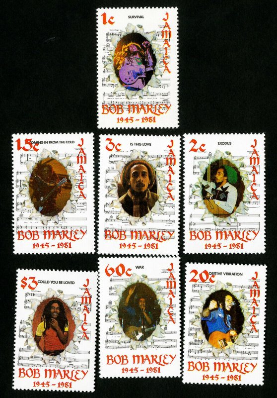 Indonesia Stamps # 512-18 VF Bob Marley set OG NH