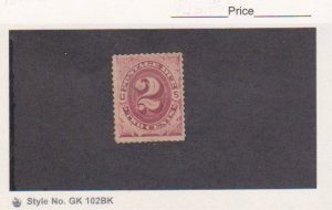 US Scott # J23 1891 2c Claret Postage Due Mint Partial Gum