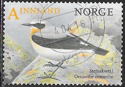 Norway 1782 Used - ‭‭Birds - Northern Wheatear (‭Oenanthe oenanthe) - SON