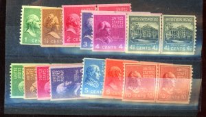 839-51 MINT LINE PAIRS FVF OG NH Cat $140