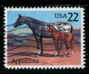 2158 US 22c Horses, used