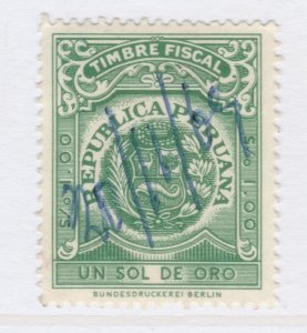 PERU Revenue Stamp Used Tax Mark Fiscal PEROU Stamp Fiscal A27P50F25585-