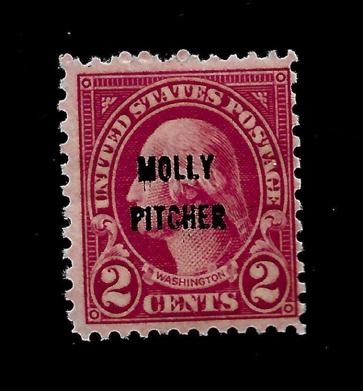 US 1928 Sc# 646 2 c  Molly Pitcher Mint H - Vivid Color -