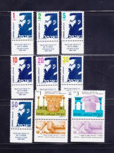 Israel 922-923, 925-931 Tabs MNH Various (B)