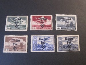 Czechoslovakia C12-17 MAHR.OSTRAU WIR SIND FREI OVERPRINT OG MNH VF