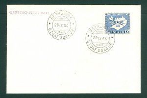 Iceland. 1956 FDC. Iceland  Telegraph, Telephone  Service 50 Year. Scott # 297 .